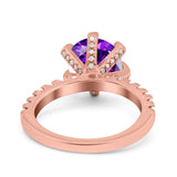 Vintage Art Deco Wedding Ring Round Simulated Cubic Zirconia 925 Sterling Silver