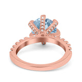 Vintage Art Deco Wedding Ring Round Simulated Cubic Zirconia 925 Sterling Silver