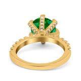 Vintage Art Deco Wedding Ring Round Simulated Cubic Zirconia 925 Sterling Silver