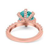 Vintage Art Deco Wedding Ring Round Simulated Cubic Zirconia 925 Sterling Silver