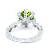 Vintage Art Deco Wedding Ring Round Simulated Cubic Zirconia 925 Sterling Silver