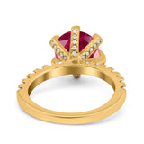 Vintage Art Deco Wedding Ring Round Simulated Cubic Zirconia 925 Sterling Silver