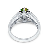 Art Deco Oval Engagement Ring Black Simulated Cubic Zirconia 925 Sterling Silver