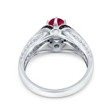 Art Deco Oval Engagement Ring Black Simulated Cubic Zirconia 925 Sterling Silver