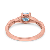 Art Deco Wedding Engagement Ring Round Simulated Cubic Zirconia 925 Sterling Silver