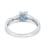 Art Deco Wedding Engagement Ring Round Simulated Cubic Zirconia 925 Sterling Silver