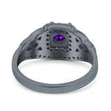 Celtic Art Deco Wedding Bridal Engagement Ring Simulated Cubic Zirconia 925 Sterling Silver