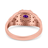 Celtic Art Deco Wedding Bridal Engagement Ring Simulated Cubic Zirconia 925 Sterling Silver