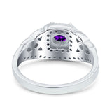 Celtic Art Deco Wedding Bridal Engagement Ring Simulated Cubic Zirconia 925 Sterling Silver