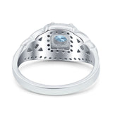 Celtic Art Deco Wedding Bridal Engagement Ring Simulated Cubic Zirconia 925 Sterling Silver