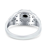 Celtic Art Deco Wedding Bridal Engagement Ring Simulated Cubic Zirconia 925 Sterling Silver