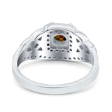 Celtic Art Deco Wedding Bridal Engagement Ring Simulated Cubic Zirconia 925 Sterling Silver