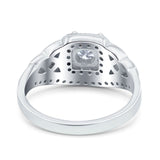 Celtic Art Deco Wedding Bridal Engagement Ring Simulated Cubic Zirconia 925 Sterling Silver