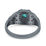 Celtic Art Deco Wedding Bridal Engagement Ring Simulated Cubic Zirconia 925 Sterling Silver