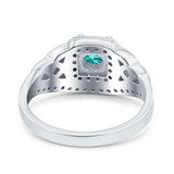Celtic Art Deco Wedding Bridal Engagement Ring Simulated Cubic Zirconia 925 Sterling Silver