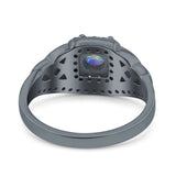 Celtic Art Deco Wedding Bridal Engagement Ring Simulated Cubic Zirconia 925 Sterling Silver