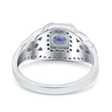 Celtic Art Deco Wedding Bridal Engagement Ring Simulated Cubic Zirconia 925 Sterling Silver