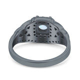 Celtic Art Deco Wedding Bridal Engagement Ring Simulated Cubic Zirconia 925 Sterling Silver