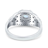 Celtic Art Deco Wedding Bridal Engagement Ring Simulated Cubic Zirconia 925 Sterling Silver