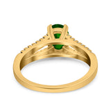 Split Shank Halo Oval Wedding Engagement Ring Round Black Simulated Cubic Zirconia 925 Sterling Silver