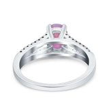 Split Shank Halo Oval Wedding Engagement Ring Round Black Simulated Cubic Zirconia 925 Sterling Silver