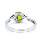 Vintage Oval Engagement Ring Triangle Black Simulated Cubic Zirconia 925 Sterling Silver