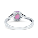 Vintage Oval Engagement Ring Triangle Black Simulated Cubic Zirconia 925 Sterling Silver