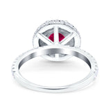 Halo Art Deco Wedding Engagement Bridal Ring Round Simulated Cubic Zirconia 925 Sterling Silver
