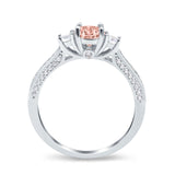 Three Stone Vintage Engagement Bridal Ring Round Simulated Cubic Zirconia 925 Sterling Silver