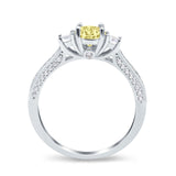 Three Stone Vintage Engagement Bridal Ring Round Simulated Cubic Zirconia 925 Sterling Silver