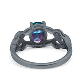 Oval Solitaire Celtic Wedding Ring Simulated Cubic Zirconia 925 Sterling Silver