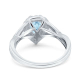 Teardrop Pear Twist Infinity Shank Wedding Ring Simulated Cubic Zirconia 925 Sterling Silver