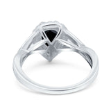 Teardrop Pear Twist Infinity Shank Wedding Ring Simulated Cubic Zirconia 925 Sterling Silver
