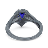 Teardrop Pear Twist Infinity Shank Wedding Ring Simulated Cubic Zirconia 925 Sterling Silver