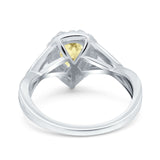 Teardrop Pear Twist Infinity Shank Wedding Ring Simulated Cubic Zirconia 925 Sterling Silver