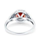 Halo Art Deco Wedding Engagement Ring Round Simulated Cubic Zirconia 925 Sterling Silver