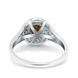 Celtic Halo Art Deco Wedding Engagement Ring Round Simulated Cubic Zirconia 925 Sterling Silver