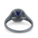 Celtic Halo Art Deco Wedding Engagement Ring Round Simulated Cubic Zirconia 925 Sterling Silver