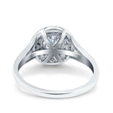 Celtic Halo Art Deco Wedding Engagement Ring Round Simulated Cubic Zirconia 925 Sterling Silver