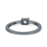 Simple Wedding Ring Band Round Simulated Cubic Zirconia 925 Sterling Silver