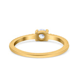 Simple Wedding Ring Band Round Simulated Cubic Zirconia 925 Sterling Silver