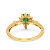 Starburst Teardrop Dainty Art Deco Pear Wedding Bridal Ring Round Simulated Cubic Zirconia 925 Sterling Silver