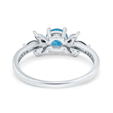 Art Deco Engagement Ring Simulated Black Round Simulated Cubic Zirconia 925 Sterling Silver