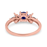 Art Deco Engagement Ring Simulated Black Round Simulated Cubic Zirconia 925 Sterling Silver