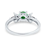 Art Deco Engagement Ring Simulated Black Round Simulated Cubic Zirconia 925 Sterling Silver