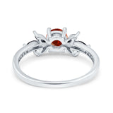 Art Deco Engagement Ring Simulated Black Round Simulated Cubic Zirconia 925 Sterling Silver