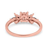 Art Deco Engagement Ring Simulated Black Round Simulated Cubic Zirconia 925 Sterling Silver