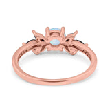 Art Deco Engagement Ring Simulated Black Round Simulated Cubic Zirconia 925 Sterling Silver