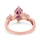 Infinity Twist Sapphire Marquise Wedding Ring Simulated Cubic Zirconia 925 Sterling Silver