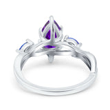 Infinity Twist Sapphire Marquise Wedding Ring Simulated Cubic Zirconia 925 Sterling Silver